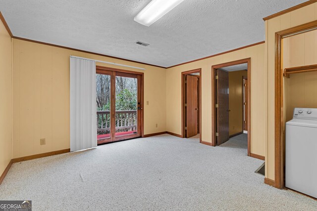 374 W Sugarbush Dr, Sky Valley, GA 30537 - spare room with ornamental molding, washer / clothes dryer, carpet, and visible vents