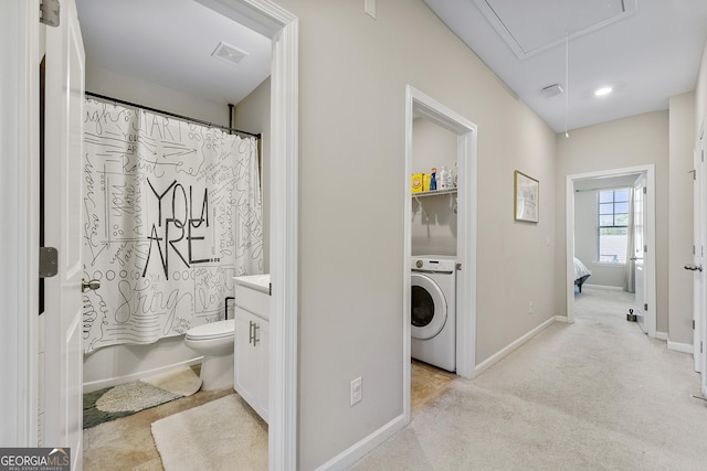 6023 Skellig St, Norcross, GA 30071 - full bath with washer / dryer and vanity
