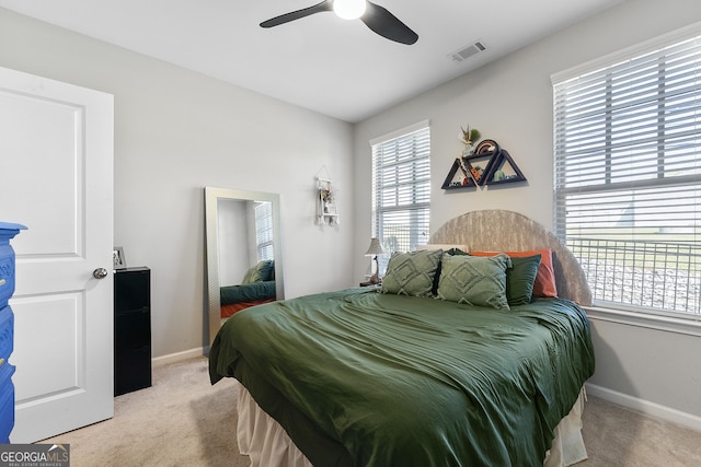 6023 Skellig St, Norcross, GA 30071 - bedroom with light colored carpet and ceiling fan