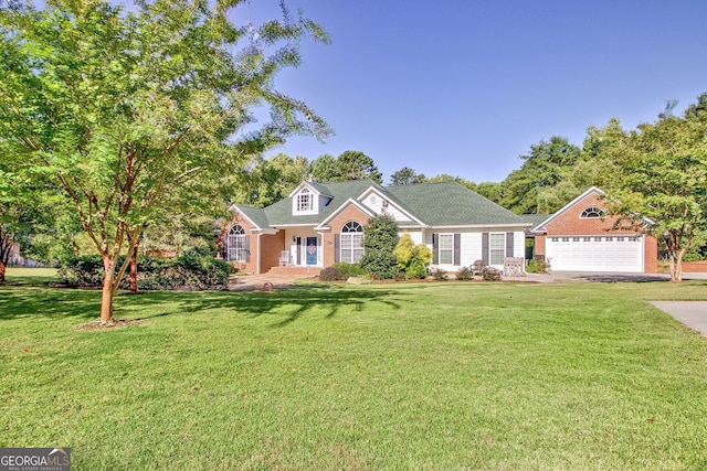 494 Thrash Rd, Lagrange, GA 30241 - view of front facade featuring a front lawn, a garage, concrete driveway, and brick siding