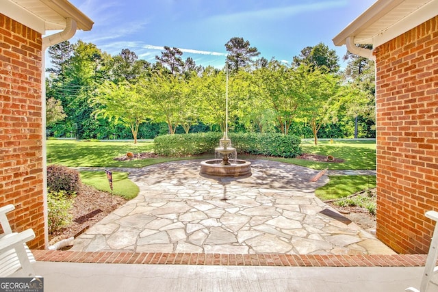 494 Thrash Rd, Lagrange, GA 30241 - view of patio featuring view of wooded area