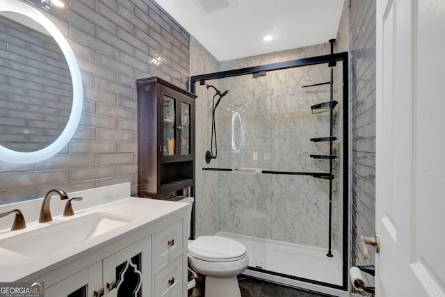 494 Thrash Rd, Lagrange, GA 30241 - bathroom with a shower stall, toilet, and vanity