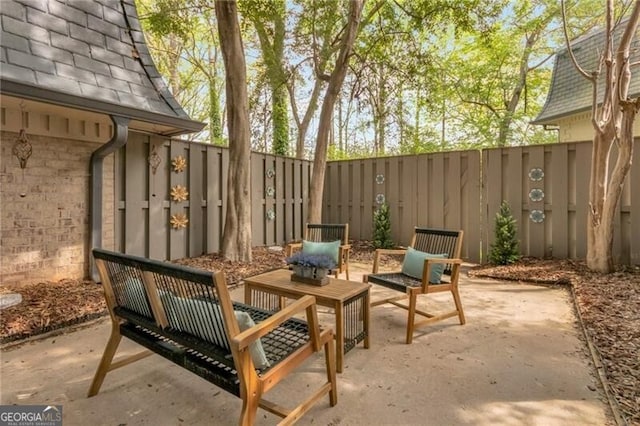 view of patio / terrace featuring a fenced backyard