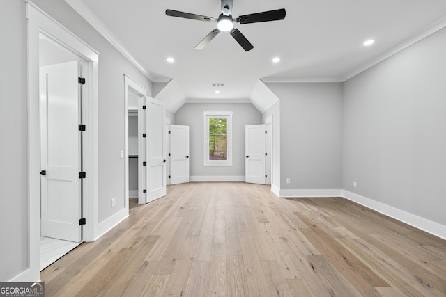 2107 E Maddox Rd, Buford, GA 30519 - additional living space featuring baseboards, light wood-type flooring, recessed lighting, a ceiling fan, and visible vents