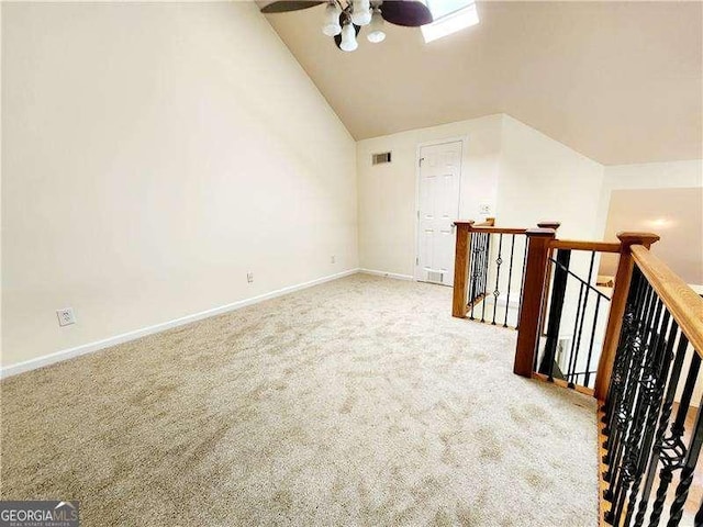 645 Crossbridge Aly, Johns Creek, GA 30022 - bonus room featuring visible vents, baseboards, a ceiling fan, carpet, and vaulted ceiling