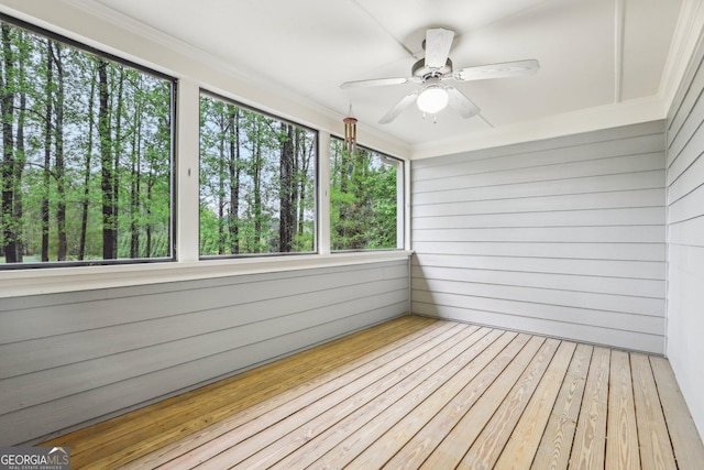 view of unfurnished sunroom