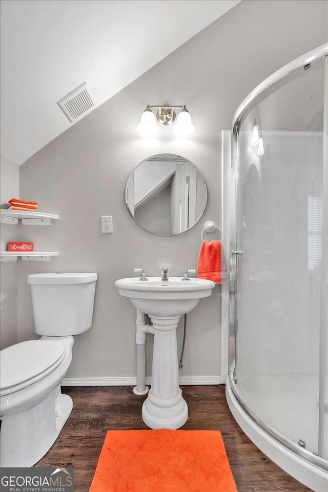 3800 Macland Rd, Hiram, GA 30141 - bathroom with wood finished floors and a shower stall