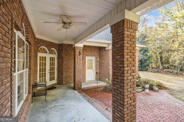 1418 Brighton Pl, Loganville, GA 30052 - view of patio featuring french doors and ceiling fan
