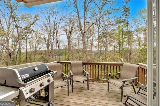 822 Pine Way, Dallas, GA 30157 - wooden terrace with area for grilling