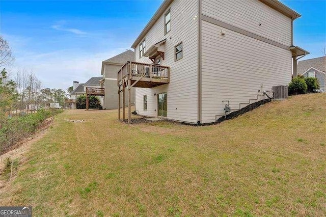 822 Pine Way, Dallas, GA 30157 - view of home's exterior featuring a deck and a lawn