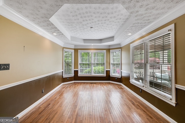 86 S Chattahoochee Dr, Hogansville, GA 30230 - spare room featuring hardwood / wood-style floors, a tray ceiling, and crown molding
