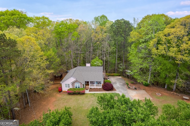 86 S Chattahoochee Dr, Hogansville, GA 30230 - aerial view of property and surrounding area with a forest