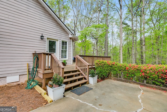 86 S Chattahoochee Dr, Hogansville, GA 30230 - entrance to property featuring a patio area and a wooden deck