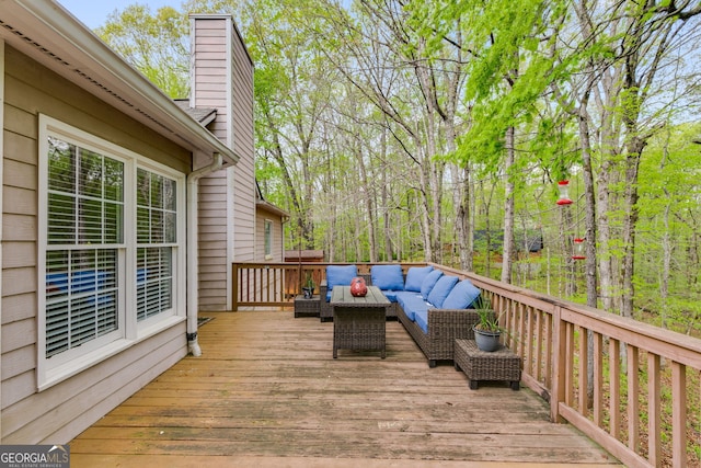 86 S Chattahoochee Dr, Hogansville, GA 30230 - wooden terrace with an outdoor living space