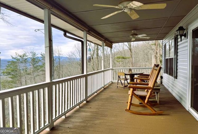 7 Lakeview Dr, Hayesville, NC 28904 - wooden deck featuring a ceiling fan