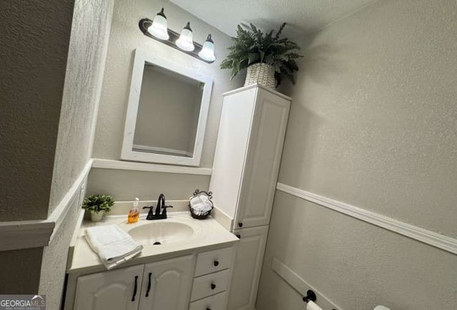 7 Lakeview Dr, Hayesville, NC 28904 - bathroom with vanity and a textured wall