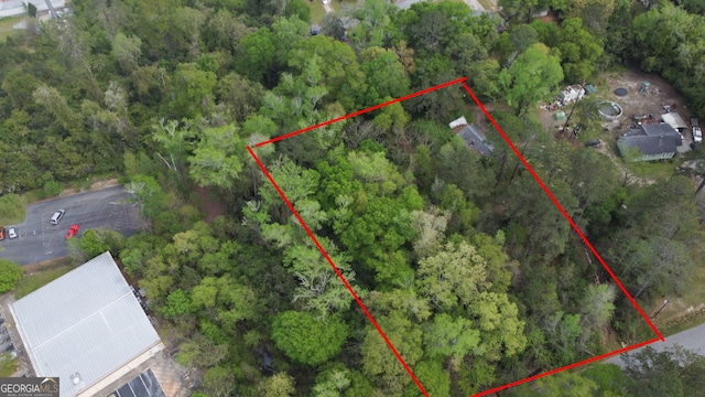 aerial view with a forest view