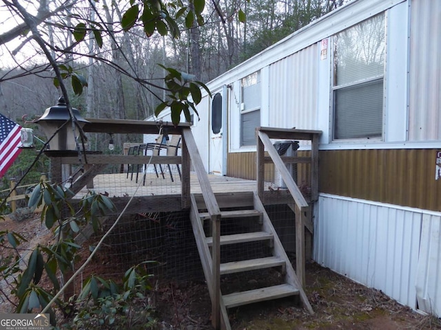 1467 Creek Rd, Hiawassee, GA 30546 - wooden terrace with stairway