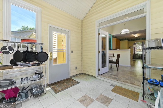 545 Goldfinch Way, Stockbridge, GA 30281 - entryway featuring vaulted ceiling and light tile patterned floors