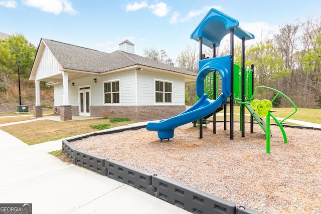 community play area featuring french doors