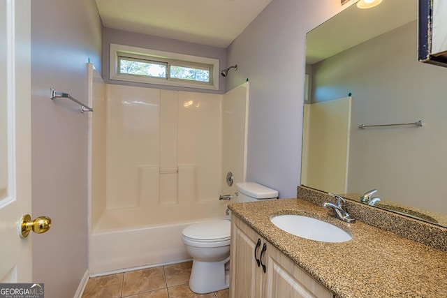 230 Hidden Brook Trl, Fayetteville, GA 30215 - bathroom featuring toilet, vanity, bathing tub / shower combination, and tile patterned flooring