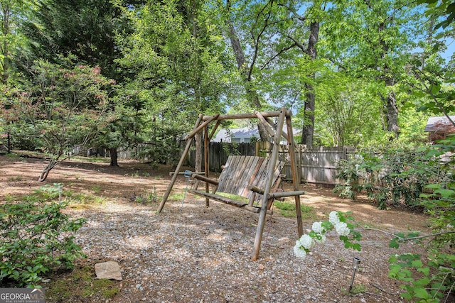 view of yard featuring fence