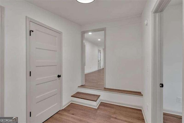 hallway featuring wood finished floors