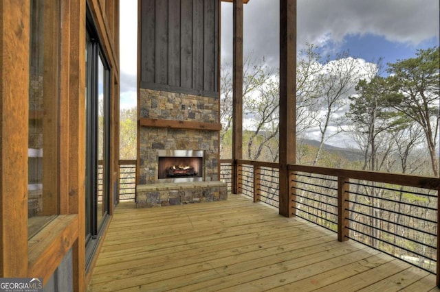 768 Cherokee Cir, Ellijay, GA 30540 - wooden deck with a fireplace