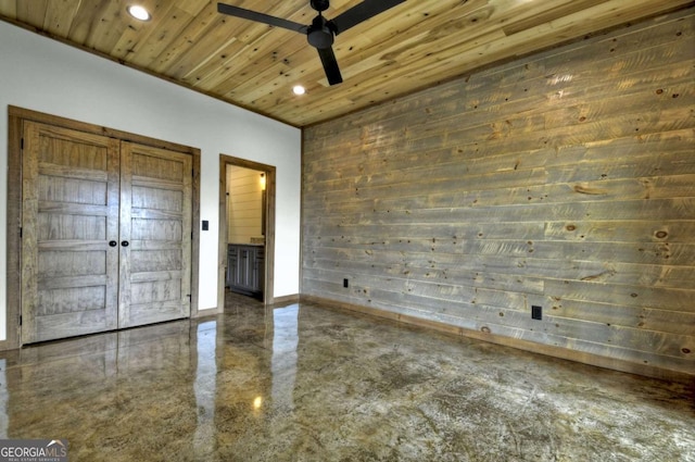 768 Cherokee Cir, Ellijay, GA 30540 - unfurnished bedroom featuring baseboards, recessed lighting, and wooden ceiling