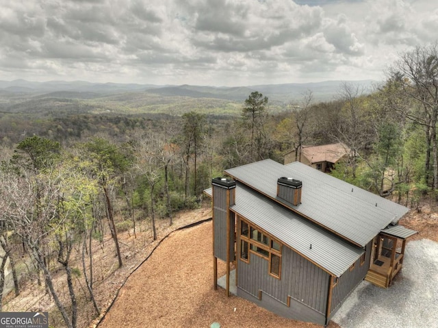 768 Cherokee Cir, Ellijay, GA 30540 - birds eye view of property with a wooded view and a mountain view