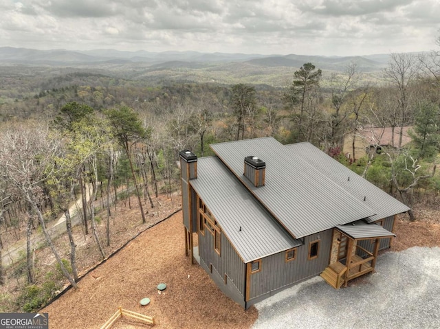 768 Cherokee Cir, Ellijay, GA 30540 - bird's eye view with a wooded view and a mountain view