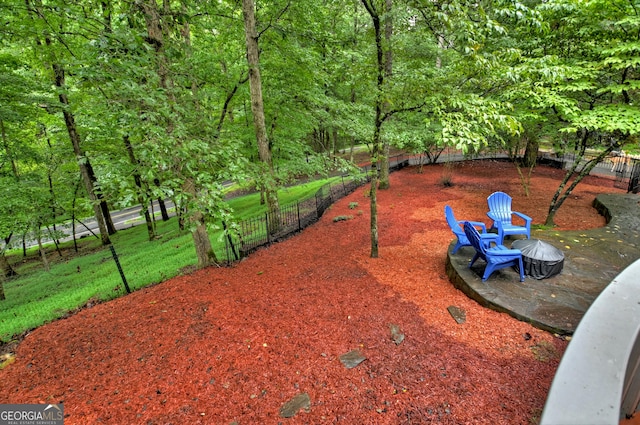view of yard with a patio area and fence