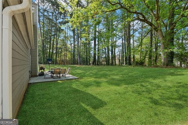 view of yard with a patio area