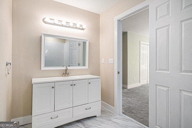 116 Little Ln, Lula, GA 30554 - bathroom with marble finish floor, baseboards, and vanity