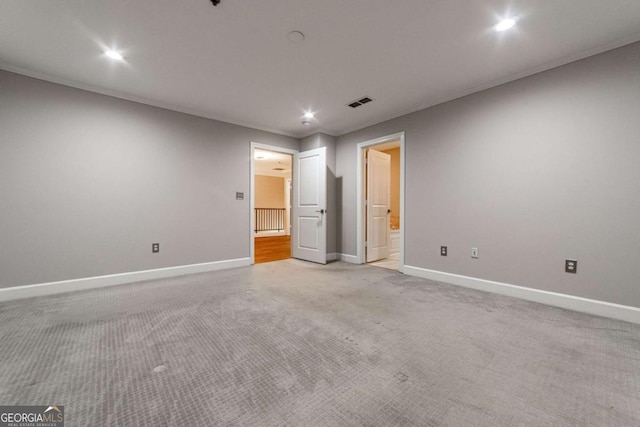 2626 Peachtree Rd NW Unit 412, Atlanta, GA 30305 - unfurnished bedroom featuring light colored carpet, baseboards, visible vents, and recessed lighting