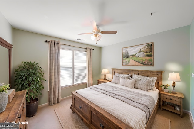 31 Vine Creek Ln, Acworth, GA 30101 - bedroom featuring light carpet, baseboards, and ceiling fan
