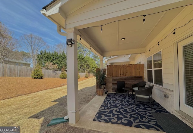 view of patio / terrace featuring a fenced backyard