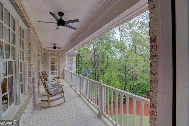 13 Breckenridge Rd SE, Rome, GA 30161 - balcony featuring a ceiling fan
