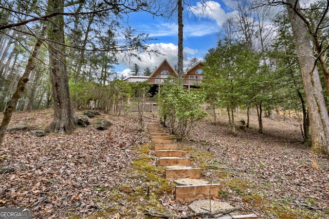 view of yard with stairway