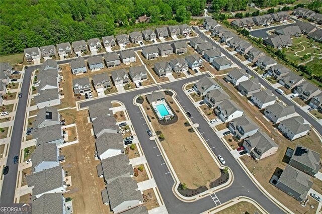 drone / aerial view featuring a residential view