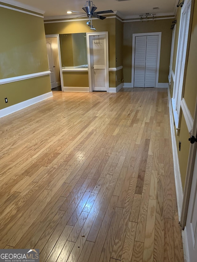 6279 Giles Rd, Lithonia, GA 30058 - unfurnished room featuring ornamental molding, wood-type flooring, and ceiling fan