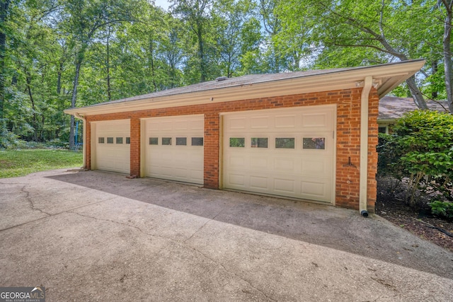 view of garage