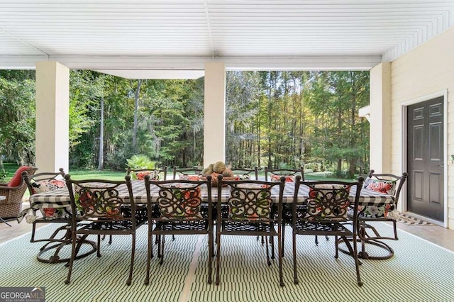 view of sunroom