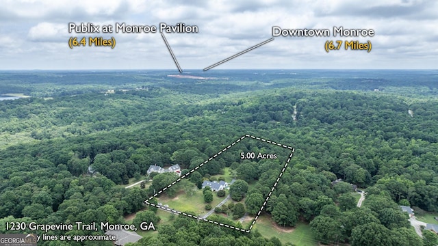 aerial view with a view of trees