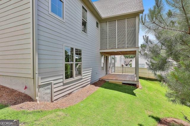 310 Arbor Garden Cir, Newnan, GA 30265 - view of grassy yard with a wooden deck