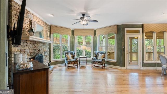 104 Kremer Falls Trce, Canton, GA 30114 - sunroom / solarium featuring wood finished floors, ornamental molding, and baseboards