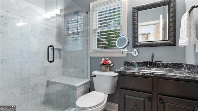 104 Kremer Falls Trce, Canton, GA 30114 - full bathroom with a shower stall, vanity, and toilet
