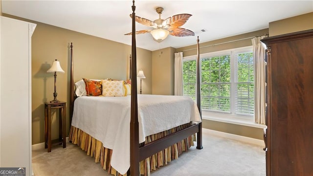104 Kremer Falls Trce, Canton, GA 30114 - bedroom with baseboards, light colored carpet, and ceiling fan