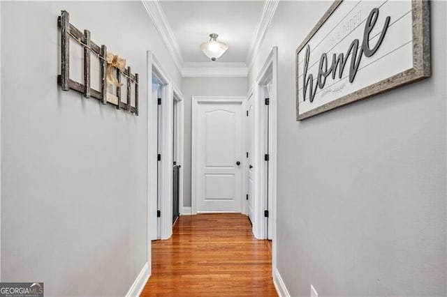 698 Jefferson Hwy, Winder, GA 30680 - hall featuring wood finished floors and crown molding