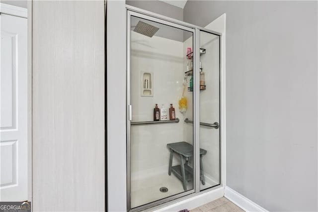 698 Jefferson Hwy, Winder, GA 30680 - full bath with a stall shower and tile patterned floors